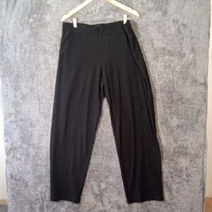 Eileen Fisher Black Pull On  Wide Leg Pants Viscose Blend Womens Xl